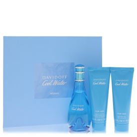 Cool water by Davidoff -- Gift Set  3.4 oz Eau De Toilette Spray + 2.5 oz Body Lotion + 2.5 oz Shower Gel for Women