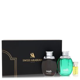 Kenzy by Swiss arabian -- Gift Set 2 x 3.4 oz Eau De Parfum in Raaqi & Kenzy + .4 oz Concentrated Perfume Oil in Private Musk for Men