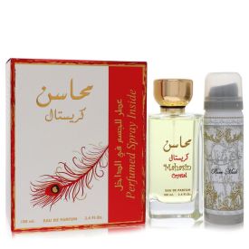Lattafa mahasin crystal by Lattafa 3.4 oz Eau De Parfum Spray with 1.7 oz Deodorant Spray for Women