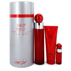 Perry ellis 360 red by Perry ellis -- Gift Set  3.4 oz Eau De Toilette Spray + .25 oz Mini EDT Spray + 3 oz Shower Gel in Tube Box for Men