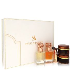 Swiss arabian bakhoor dukhoon al haram by Swiss arabian -- Gift Set  Gift Set contains 2 x 1.7 oz Eau De Parfum in Wajd & Gharaam + 2 x 60 grams of Incense in Dukhoon Al Haram & Oud Muattar Mumtaz for Men
