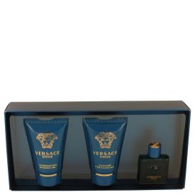 Versace eros by Versace -- Gift Set  .17 oz Mini EDT + .8 oz Shower Gel + .8 oz After Shave Balm for Men