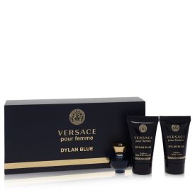 Versace pour femme dylan blue by Versace -- Gift Set  0.17 oz Mini EDP + 0.8 oz Body Lotion + 0.8 oz Shower Gel for Women
